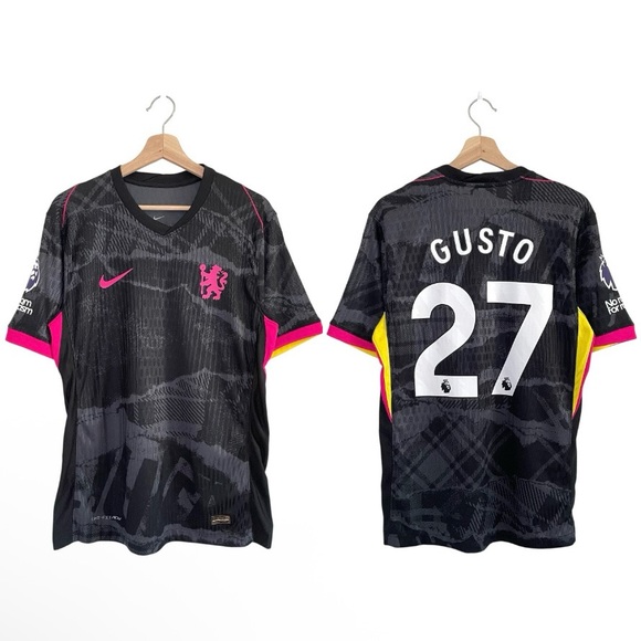 NWT Nike Chelsea FC Player Jersey 27 Gusto No Room For Racism Black Pink Large - Picture 1 of 16
